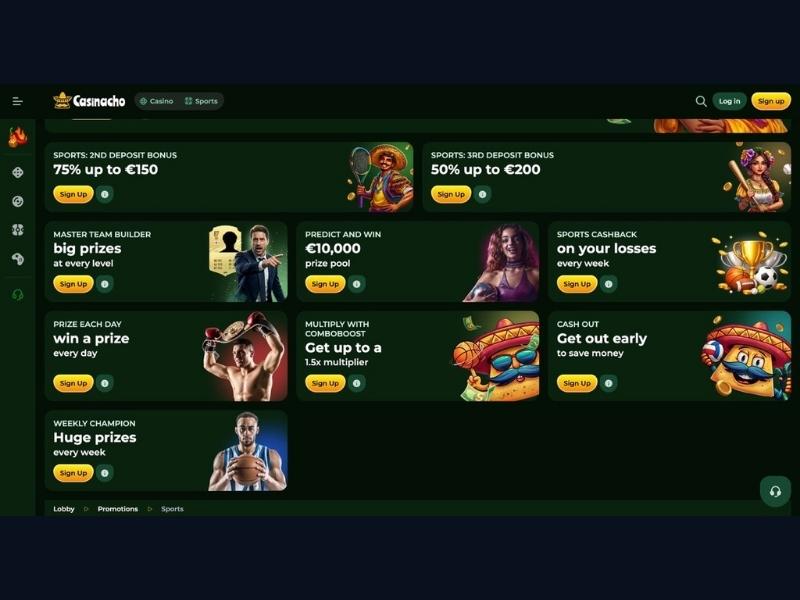 Casinacho Casino (Nacho Casino) na smartfonie: live casino, Liga Spinola i cashback mobilnie