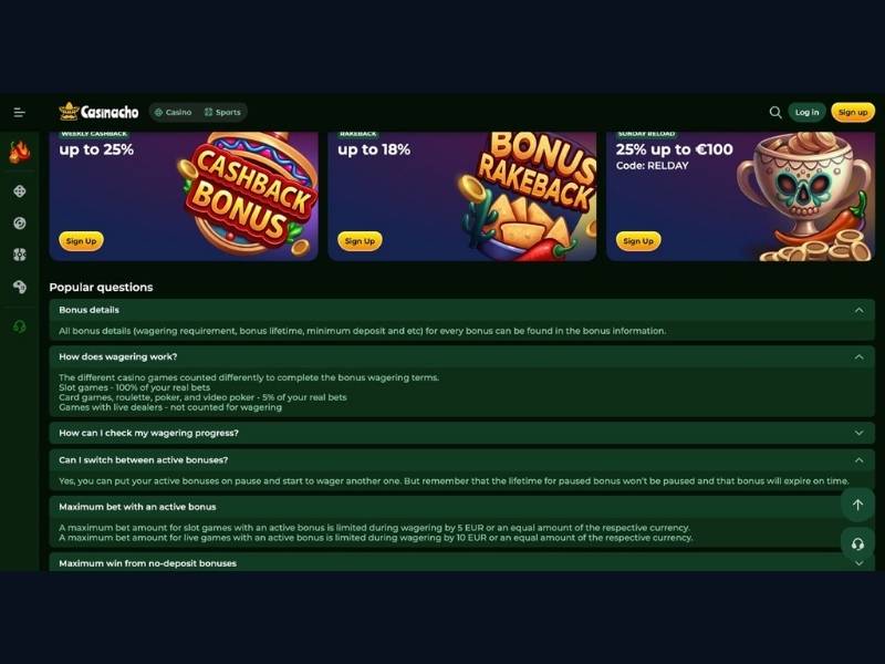 Metody płatności i dostęp mobilny Casinacho Casino Nacho Casino